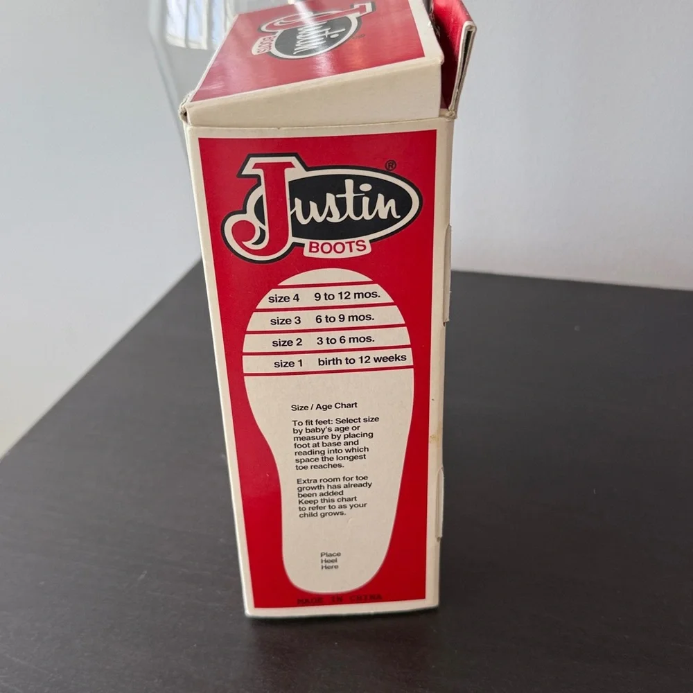 Vintage Justin Western‎ Leather Red Baby Boots